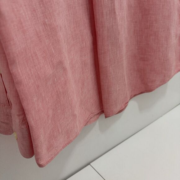 Brooks Brothers Shirt Sz M 346 Button Down Oxford Linen Pocket - Picture 4 of 4